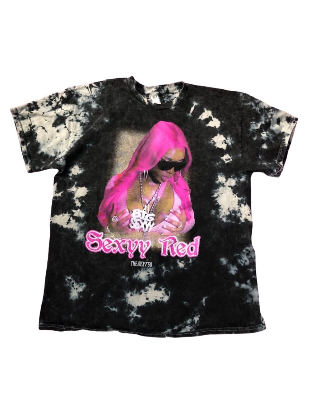Custom Sexyy Red Oversized T-Shirt Washed Black Reverse-Dye Unisex Adult Sizes